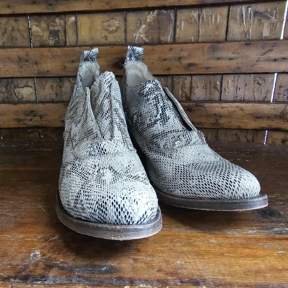 FreeBird Sadie Snakeskin Ankle Booties
